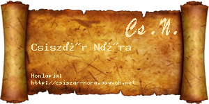 Csiszár Nóra névjegykártya