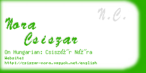 nora csiszar business card